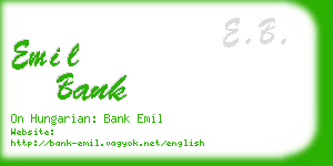 emil bank business card